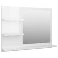336Magasin•)Miroir de salle de bain esthétiquement|Miroir Style Moderne Salon Chambre Blanc brillant 60x10,5x45 cm Miroir Lumineux S-1