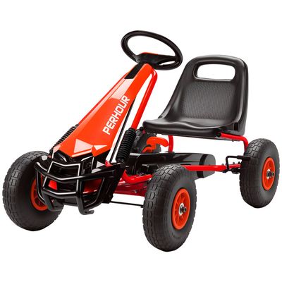 HOMCOM - Kart à pédales pour enfants - Plastique - 100x58x58.5cm - Rouge - Jeux - Jouets