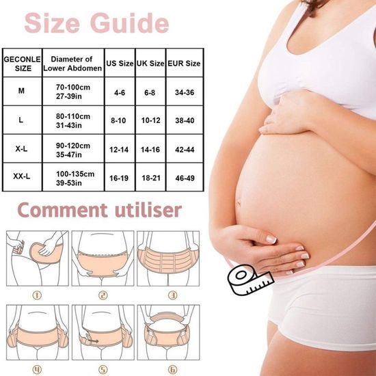 Ceinture De Grossesse BNOYONERAS 3-en-1 - Soutien Dos Et Ventre Réglable, Respirante - Pour Femme Enceinte (Noir)