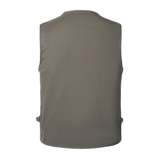 Gilet de Peche Homme Grande Taille en Coton Multi Poches Vert militaire Cdiscount Sport