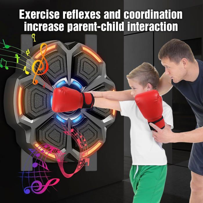 VHV Machine De Boxe Musicale Murale - 9 Modes Vitesse, Bluetooth, Comptage Intelligent