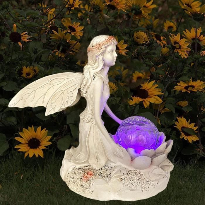 Statuette Fée Miniature Lumineuse - Décoration En Résine Pour Pots De Fleurs Et Intérieur