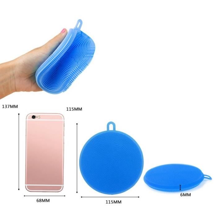 Lot De 7 éponges De Cuisine En Silicone, Brosse à Vaisselle, éponge à Vaisselle, éponge à Vaisselle, éponge De Cuisine, éponge De Nettoyage Double Face, Gadgets Et Accessoires De Brosse (bleu
