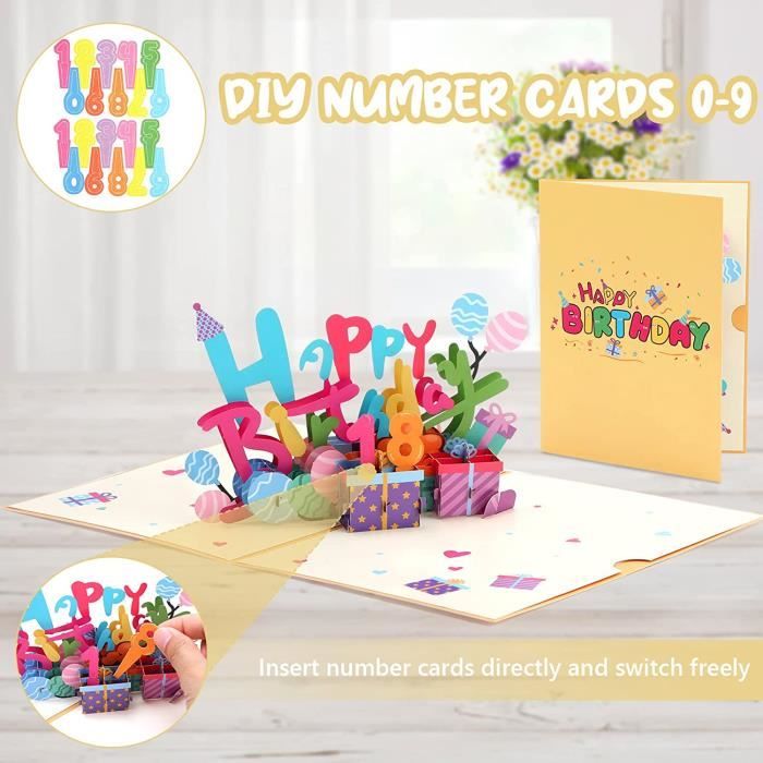 Joyeux anniversaire, carte anniversaire, carte anniversaire enfant, carte  pop up, carte anniversaire femme, carte anniversair - Cdiscount Beaux-Arts  et Loisirs créatifs