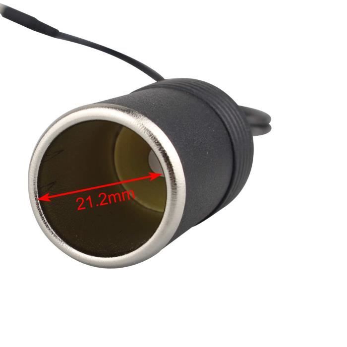 Câble de Chargeur Voiture Allume cigare 12-24 V 5,5 x 2,5mm 3A LED