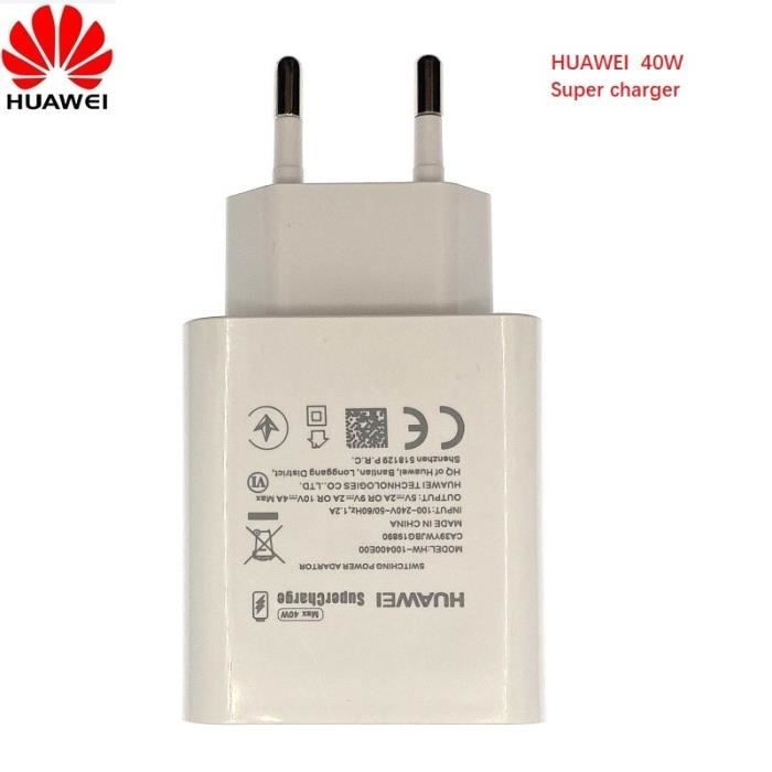 Chargeur rapide d'origine Huawei 4.5 V 5A pour Huawei P20 Pro P20 Lite Mate  10 Mate 20 Pro 5A Type c-cable