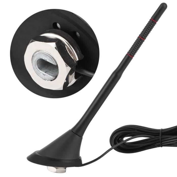 Hossom Antenne Voiture Dab+ FM Numérique Toit Universelle Amplifiée - Réception Puissante Booster 7dB, Câble 5m Long, Compatible Avec Autoradio Pioneer/ Alpine/Kenwood Et Voiture/Camion/Camping-Car