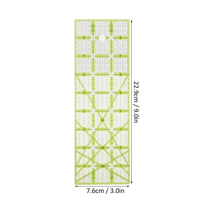 Outil De Règle De Patchwork, Règle Patchwork Couture, Règle Matelassage, Modèle De Règle De Courtepointe, Règle De Quilting Acrylique, 15 X 15 Cm, Pour Quilting Sewing Crafts (Vert