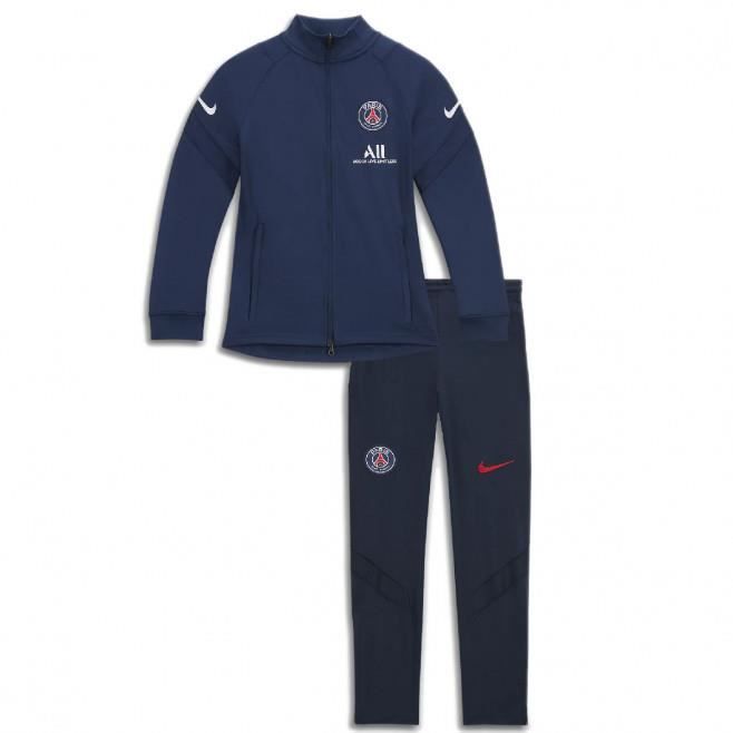 Ensemble de survetement Nike PSG Strike Junior Bleu marine Blanc Manches longues Taille elastique Bleu Cdiscount Pret a Porter