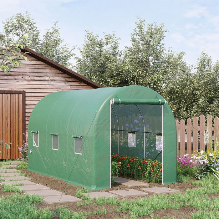 Mini-serre De Jardin Outsunny - 3 Fenêtres, étanche, Anti-UV, Taille 4x1x0.8m, Idéale Pour Légumes & Plantes - 11