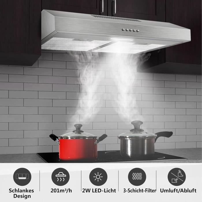 Hotte Aspirante 60Cm-Hotte De Cuisine Inclinée-Hotte Murale-Hotte