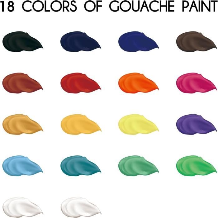 Himi Peinture Gouache Kit 18 Couleurs X 30Ml Couleurs Gouache Non