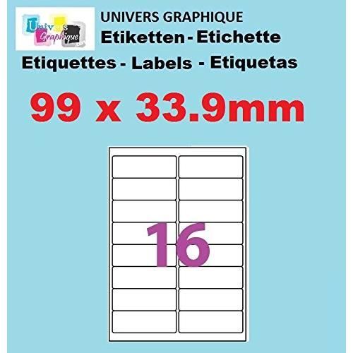 Étiquettes Adhésives Blanches Mates - 105 X 99 Mm - 600 étiquettes Par Paquet De 100 Feuilles A4 - Pour Imprimantes Laser Et Jet D'encre
