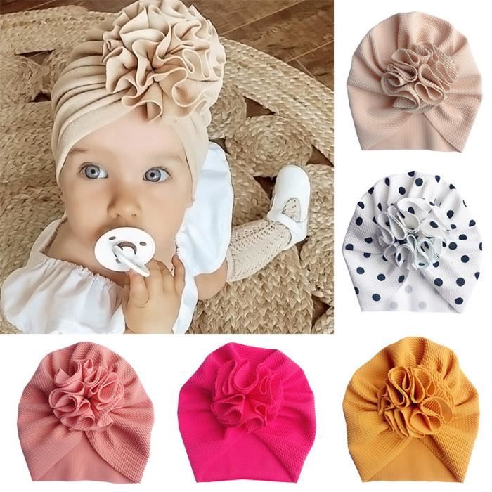 CASQUETTE E Style 5 Chapeau fleurs pour b b fille joli Turban