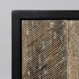 MACABANE AMBROISE - Meuble TV bois acacia pieds métal noir 1 porte coulissante 2 niches-2