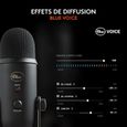 Microphone USB Premium - LOGITECH G - Yeti - Pour Enregistrement, Streaming, gamer, Podcast - PC ou MAC - Noir-2