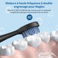 Brosse à dents électrique rechargeable sans fil pour adultes Étanche 5 Modes à choisir noir - Brosse à dents électrique Sonic-2