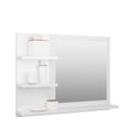 336Magasin•)Miroir de salle de bain esthétiquement|Miroir Style Moderne Salon Chambre Blanc brillant 60x10,5x45 cm Miroir Lumineux S-2
