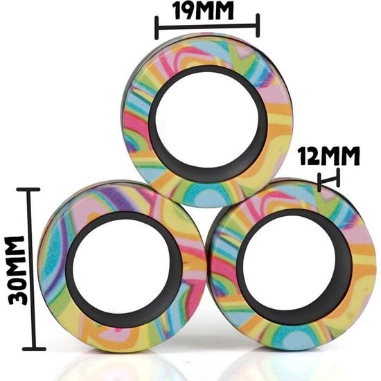 SULIUDAJI Anneaux Magnétiques Fidget Toy + 2pcs Bague Anti Stress, Idea ADHD Fidget Toys, Adult Fidget Magnets Ring Toys For Anxiety Relief Therapy, Fidget Pack Great Gift For Adults Teens Kids