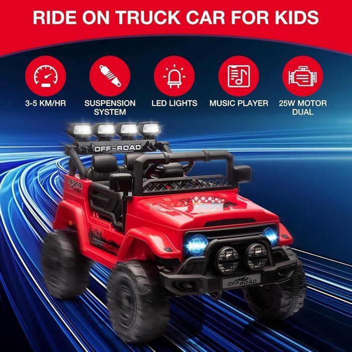 GOPLUS Voiture Electrique Enfant 12V avec Télécommande 2,4G, Quad 4x4 Electrique Enfants avec Klaxon et Musique et Vitesse 2,5-4,5KM/H,Charge 30KG