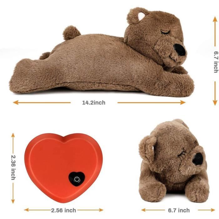 Jouet pour chiot avec battement de coeur Peluche douce Soulage l