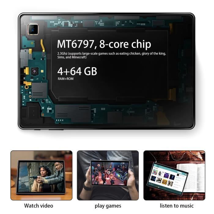 4G LTE Tablette Tactile 10.1 "Android 9.0-Octa2