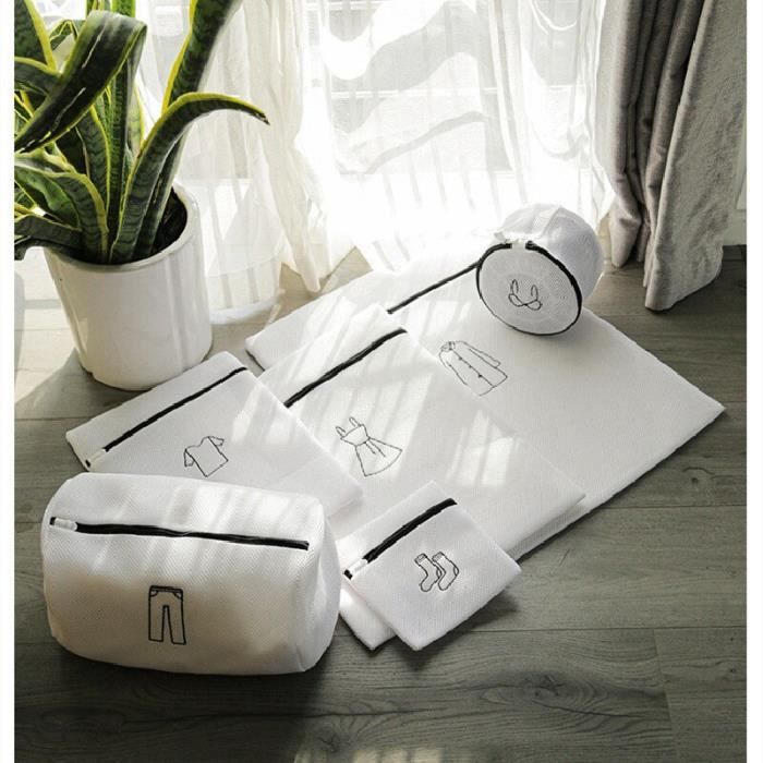 White - Sac à linge en maille rectangulaire pour machine à laver, sac de  rangement pour chaussures, sac de vo - Cdiscount Electroménager