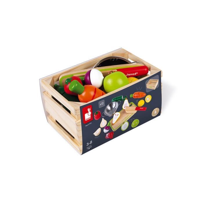 Maxi set - fruits & lÉgumes À dÉcouper - en bois, jouets en bois