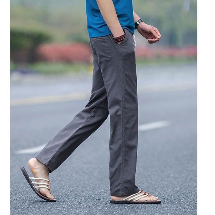 Pantalon cargo lin best sale homme