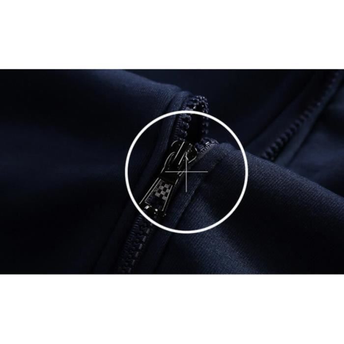 Survêtement Homme 2 Pièces - Veste à Fermeture éclair Et Pantalon à Cordon, Taille élastique, Pour Sport Et Décontracté - 12