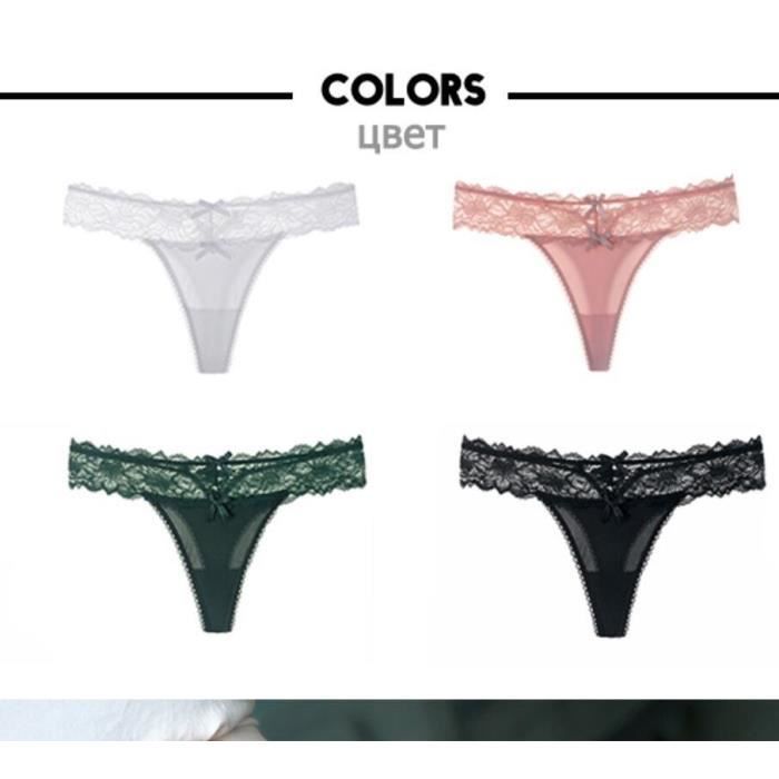 1pcs Femmes Sexy Culotte En Dentelle Taille Basse Sous-Vêtements String  Femme G String Lingerie gt0228unw07gq Vert - Main Image