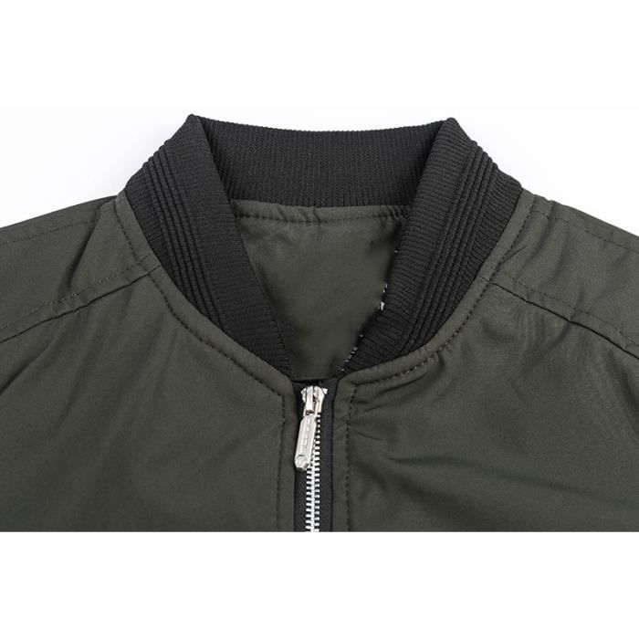 Veste Légère Coupe-vent Homme - Style Bomber Classique - Mi-saison - Couleur Unie - Décontractée