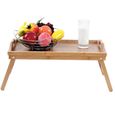 Plateau petit déjeuner Table de lit en bambou pour repas 50 x 30 cm 539-3