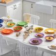 vancasso, Série Bonita, Service de Table Complet en Céramique, 18 Pièces Assiettes, Style Minimaliste Multicoloré-Bleu et Orange-3