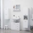 336Magasin•)Miroir de salle de bain esthétiquement|Miroir Style Moderne Salon Chambre Blanc brillant 60x10,5x45 cm Miroir Lumineux S-3