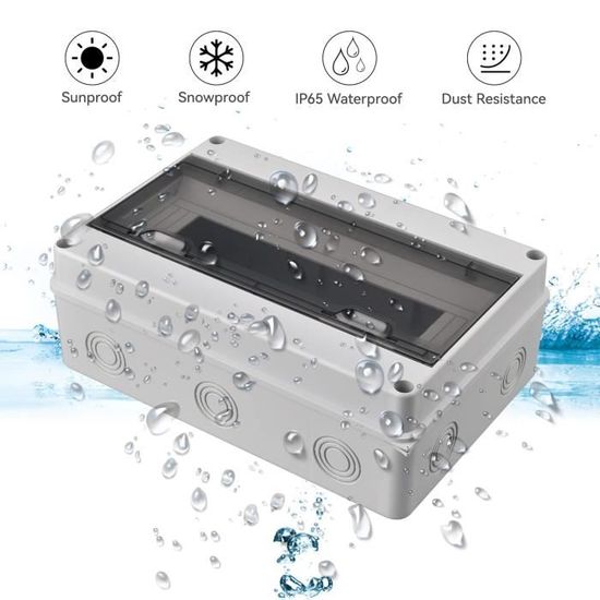 Coffret Electrique Etanche Exterieur IP65, 8 Modules, ABS De Surface En