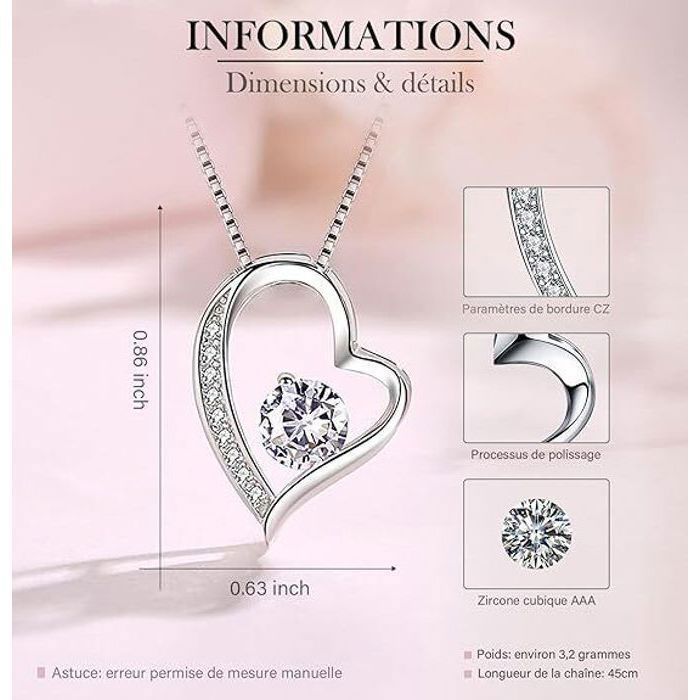 Biglumin Rose Éternelle Avec Collier Cœur – Vraie Rose Préservée + Bijou Pendentif – Cadeau Romantique Saint-Valentin, Anniversaire, Fête Des Mères Pour Femme, Épouse, Maman