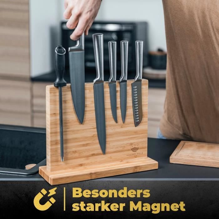 MAGICLULU Support Magnétique Mural Pour Couteaux Et Ustensiles De Cuisine En Acier Inoxydable - 36cm