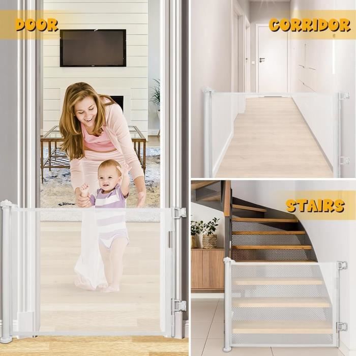 Barrière Sécurité Enfant 4 Pcs Vis M10*100mm Tige Filetée Extension Stair Gate Blanc