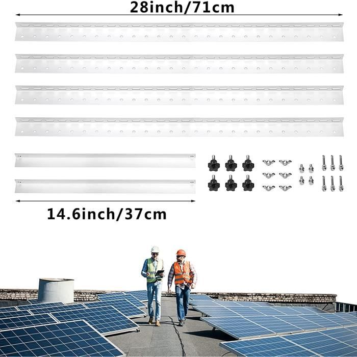 Support de panneau solaire inclinable réglable pour panneau solaire 100 W  Support de panneau solaire en aluminium pour bateau, camping-car, toit