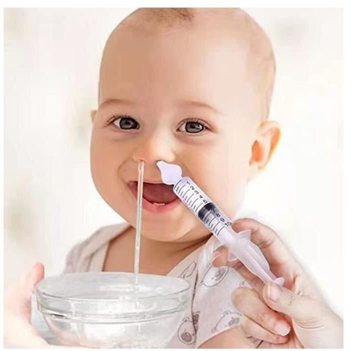 Kit Mouche-Bébé T&L - Aspirateur Nasal + Seringues Lavables, Embout Silicone (Bleu)