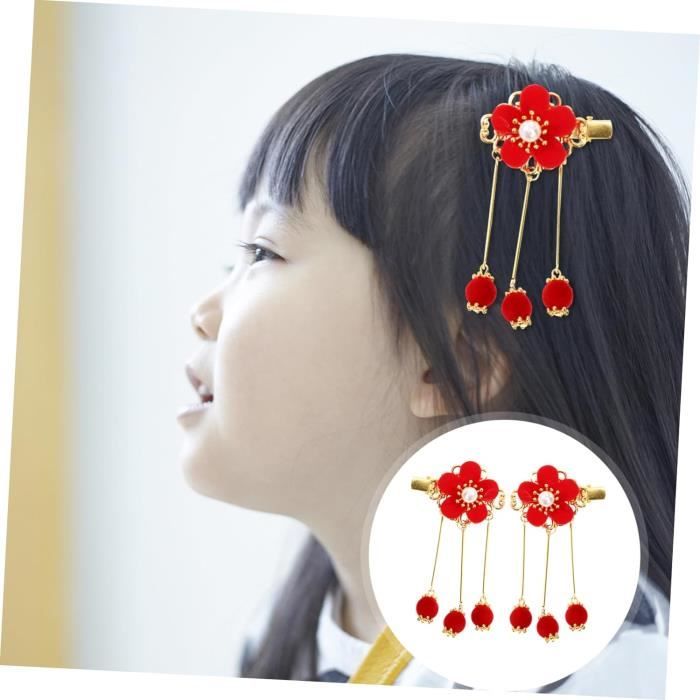 Épingle à Cheveux Nœud Pour Fille - Alliage Et Tissu - Diadème Décoratif - Pour Petite Fille, Anniversaire, Fête