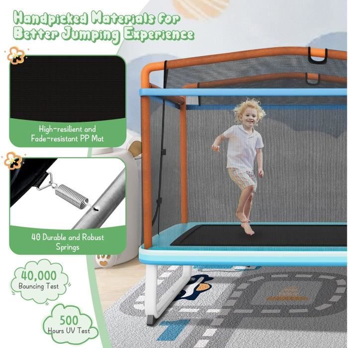 Trampoline Enfant Avec Filet De Sécurité – Diamètre 150 Cm, Réglable, Balançoire Intégrée, 3-8 Ans - 14