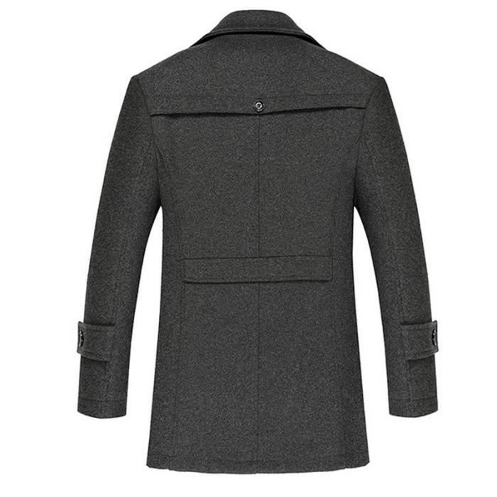 Manteau Homme en Laine Hiver Chaud Epais Coupe Vent Caban Casual Business Trench Coat pour Hommes Gris Gris Cdiscount Pret a Porter