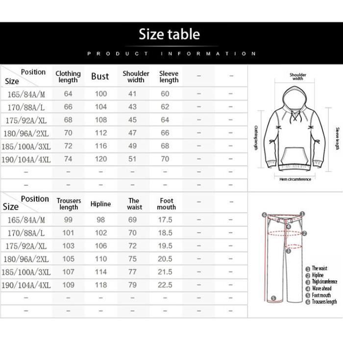 Survêtement Homme 2 Pièces - Veste à Fermeture éclair Et Pantalon à Cordon, Taille élastique, Pour Sport Et Décontracté - 9