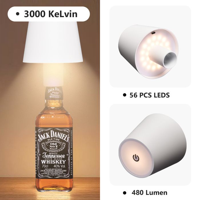 Lampes Bouteilles Autocollantes - Lot De 5, LED Blanc Froid, 3 Modes - Pour Ambiance Fête