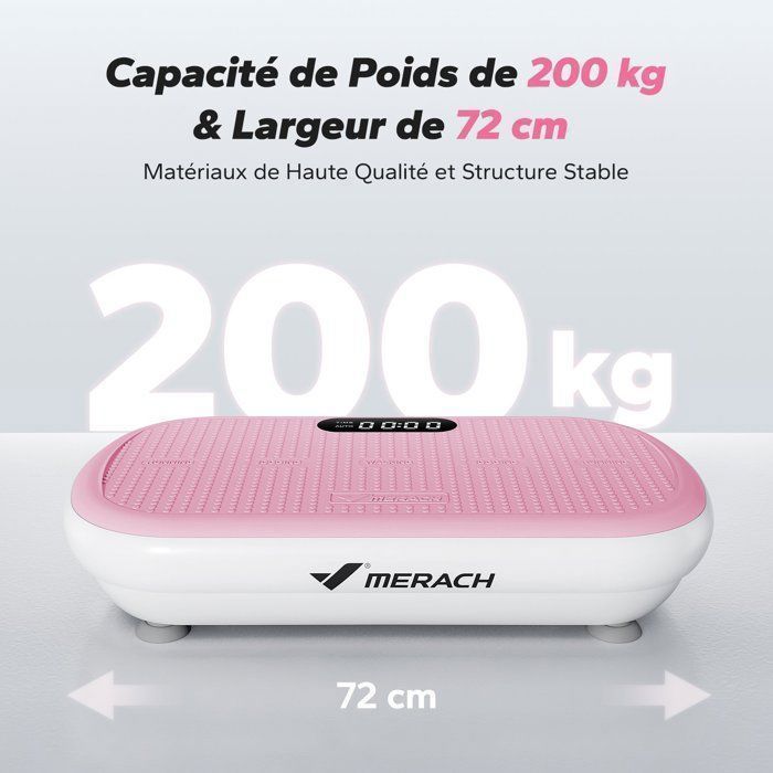 Plaque Vibrante MERACH MR-2398 Neuve - Plateforme Fitness Rose Pour Perte De Poids | Avec Télécommande