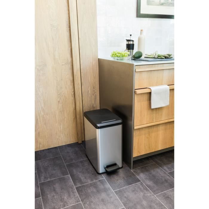 Poubelle Basculante Curver Dominik 25 Litres Graphite - Avec Couvercle - Neuve
