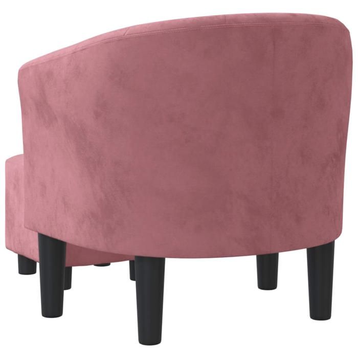 Fauteuil de salon-Fauteuil relax avec repose-pied rose velours SHL3509