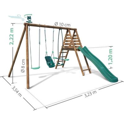 Balançoire d'accrobranche avec plateforme pour enfants, extérieur, arbre suspendu